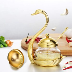 Swan gold sugar dish