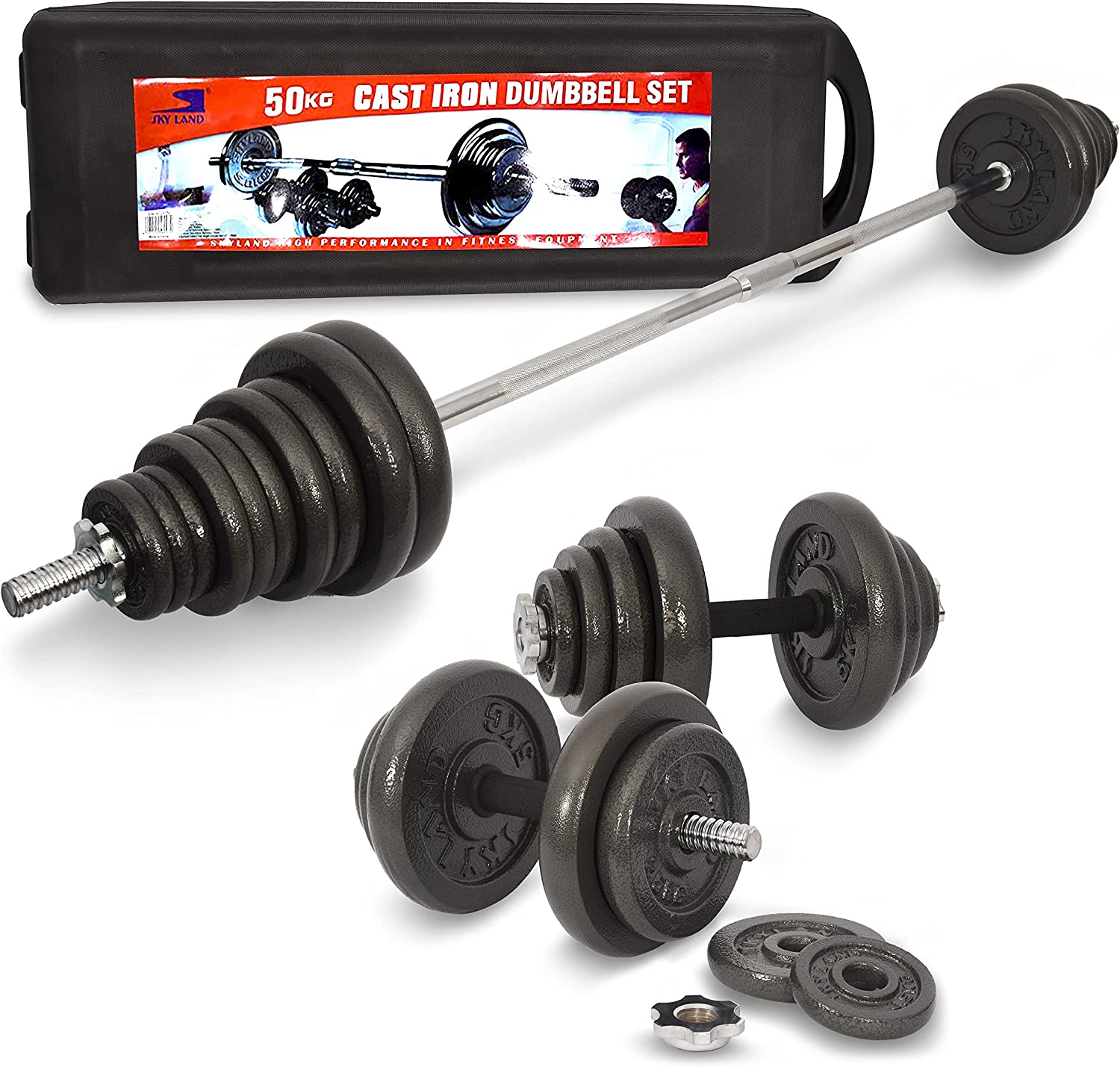 50kg Adjustable Dumbbell and Barbell Set - Image 3